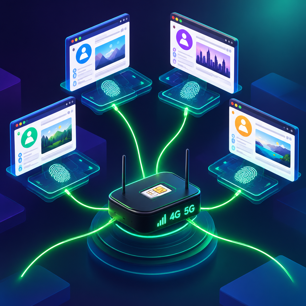Mô phỏng quy trình kết hợp trình duyệt Anti-detect và Mobile Proxy 4G 5G.