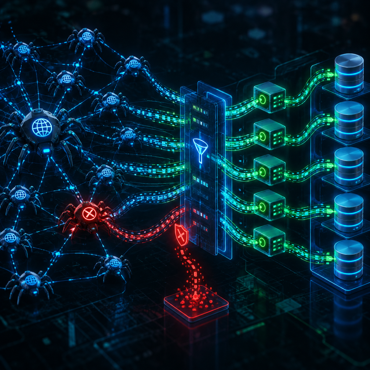 Mô phỏng hệ thống Scrapy Middleware tự động phát hiện và loại bỏ các IP proxy bị chặn.