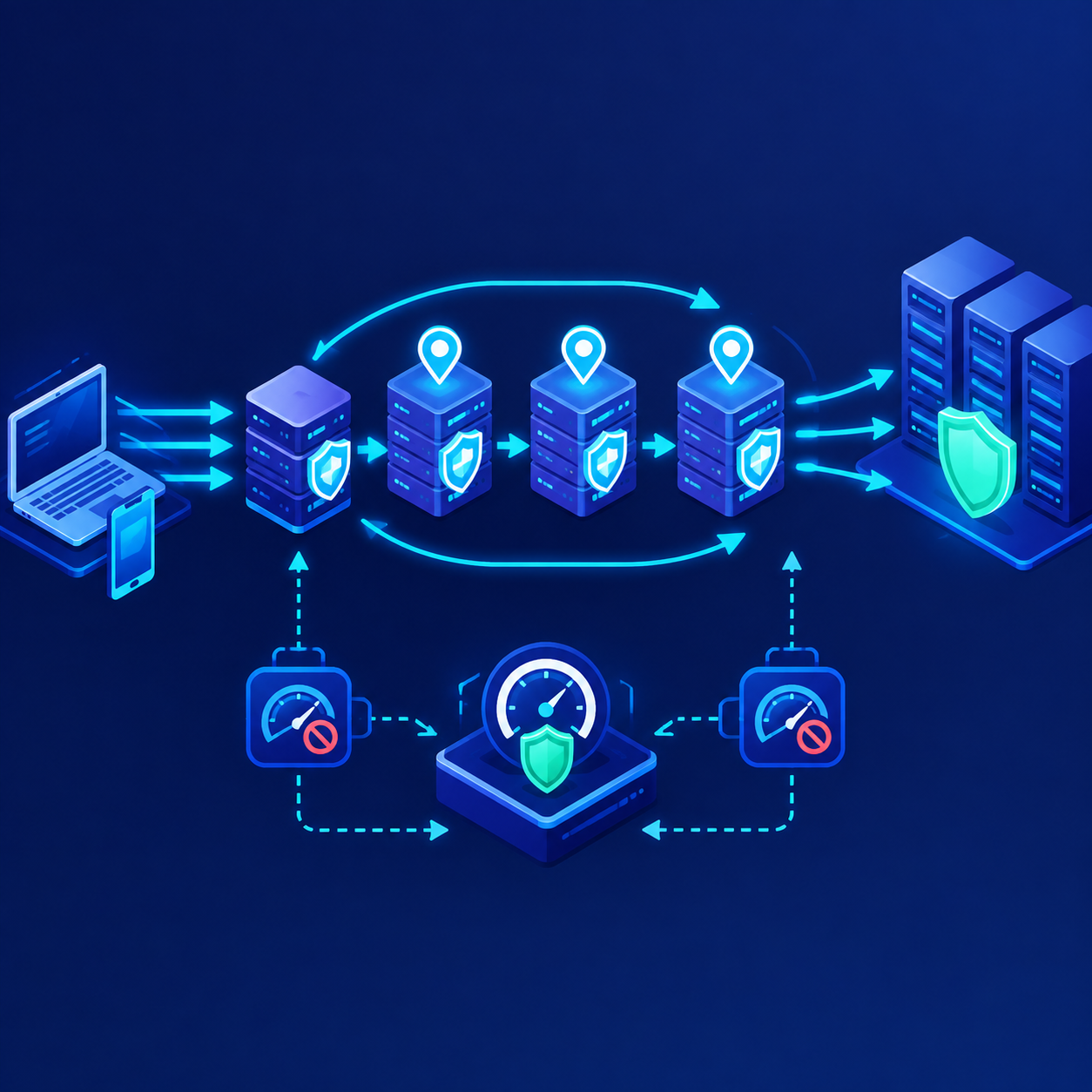 Sơ đồ quy trình xoay địa chỉ IP và quản lý tần suất truy vấn khi crawl data.