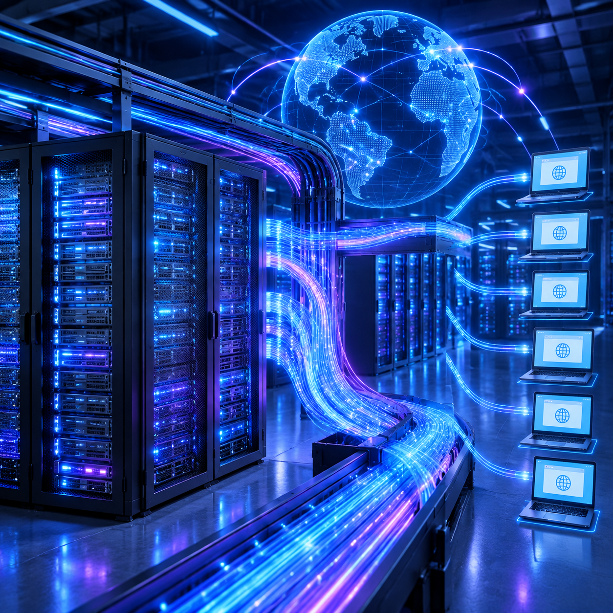Mô hình kiến trúc máy chủ proxy datacenter hỗ trợ ẩn IP và tăng tốc truy vấn dữ liệu.